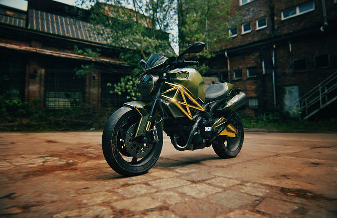 Ducati Monster Motorcycle PBR Gameready Realistic Low-poly 3D model