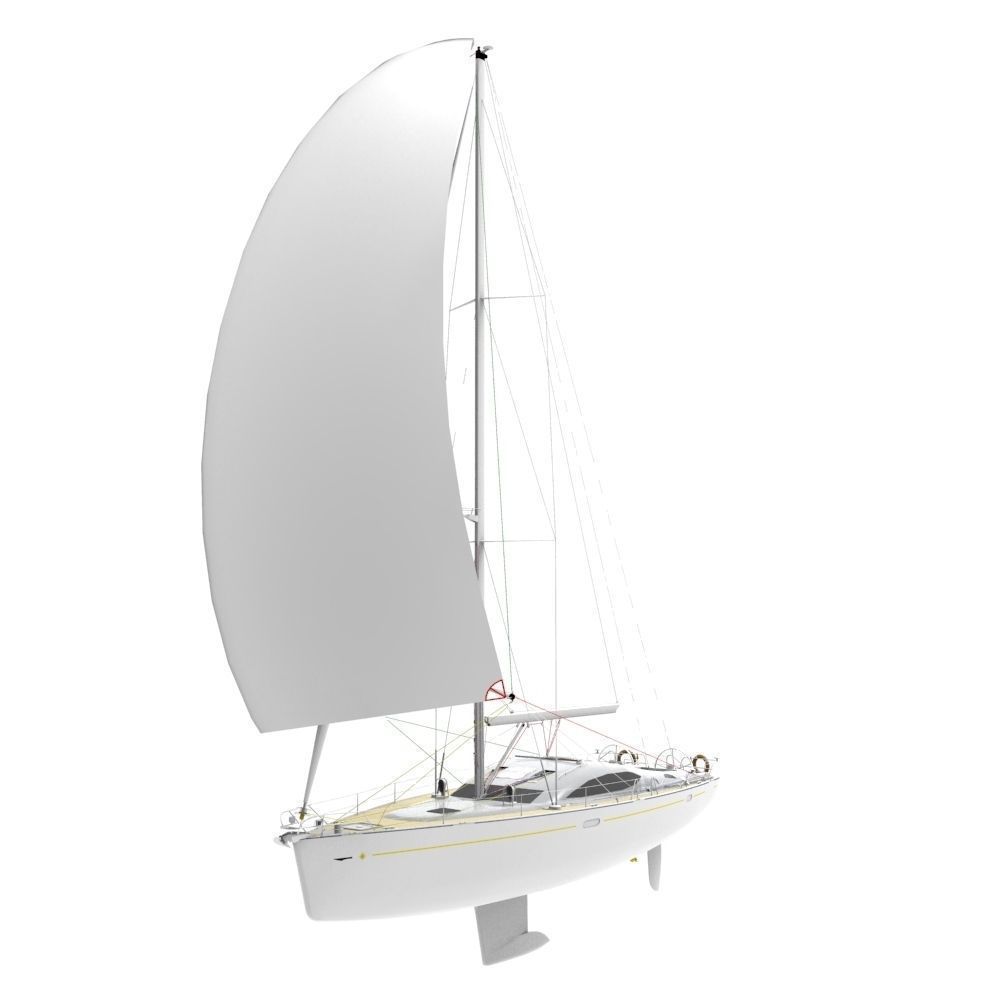 Sailboat Yacht Low-poly 3D model_8