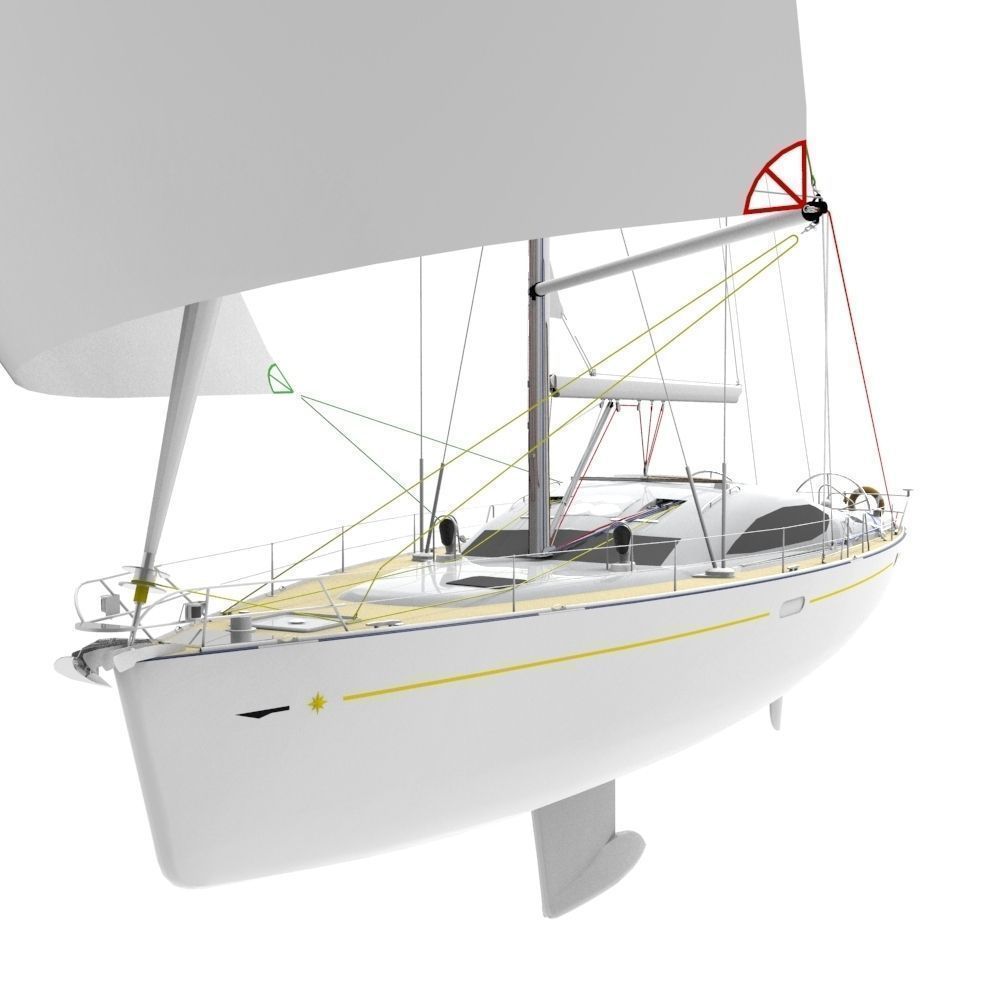 Sailboat Yacht Low-poly 3D model_5