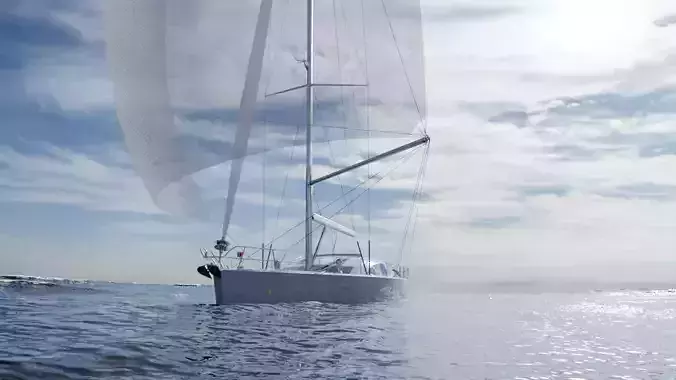 Sailboat Yacht Low-poly 3D model