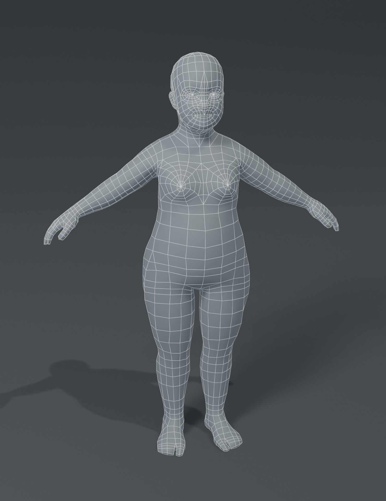 Human Body Base Mesh 10 3D Models Pack Low-poly 3D model_21