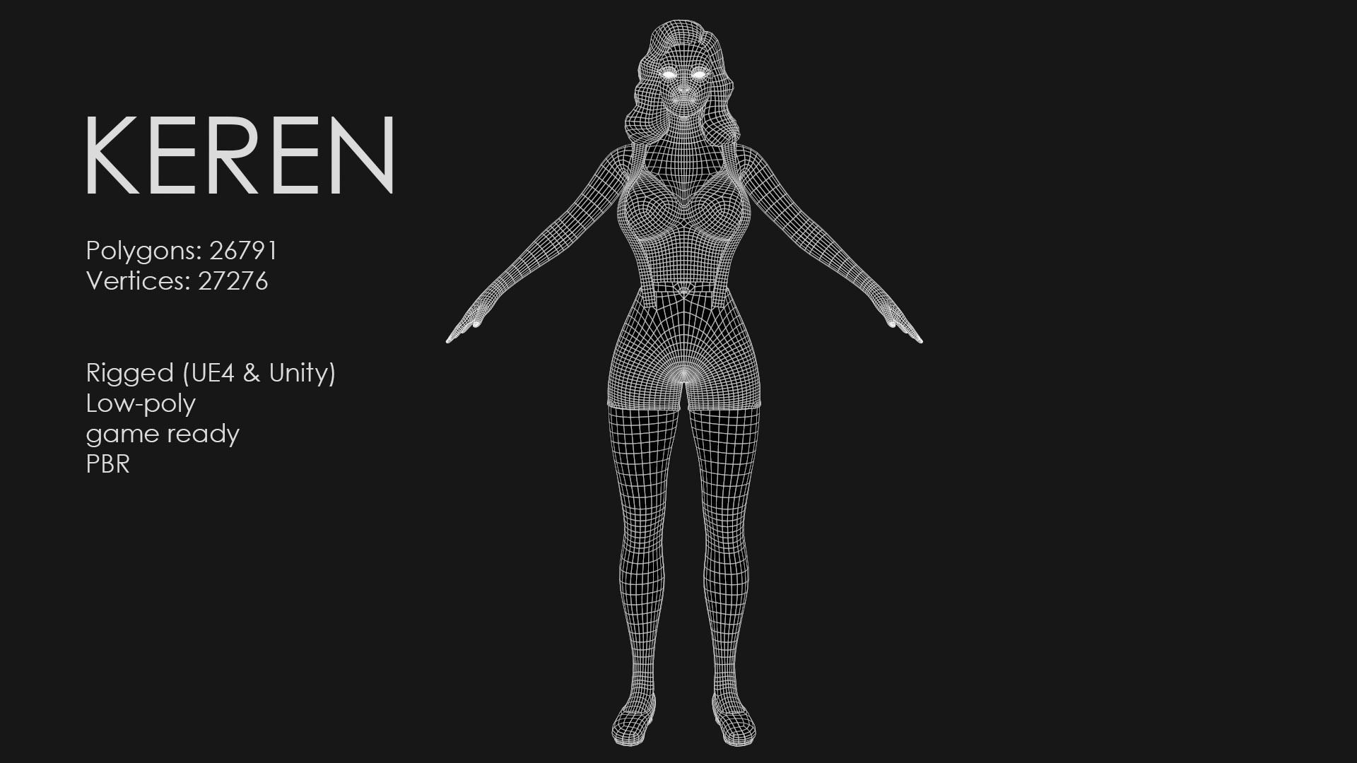 Keren Style X GIRL Low-poly 3D model_9