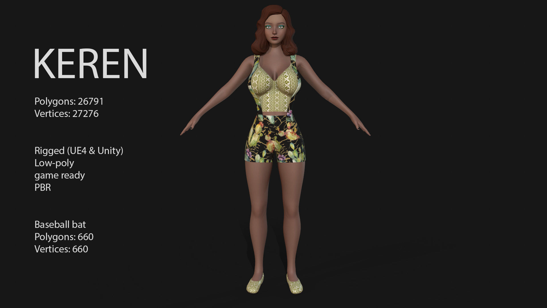 Keren Style X GIRL Low-poly 3D model_3