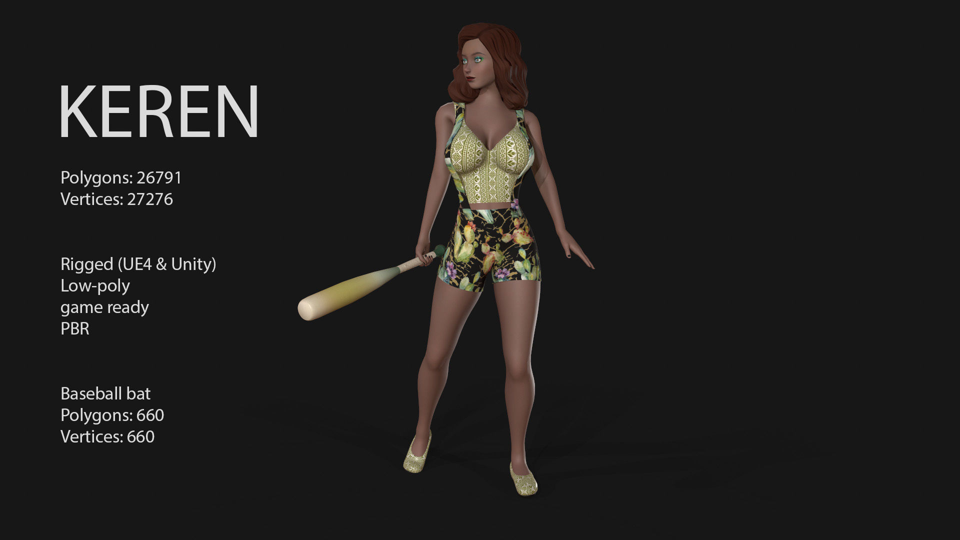 Keren Style X GIRL Low-poly 3D model_7