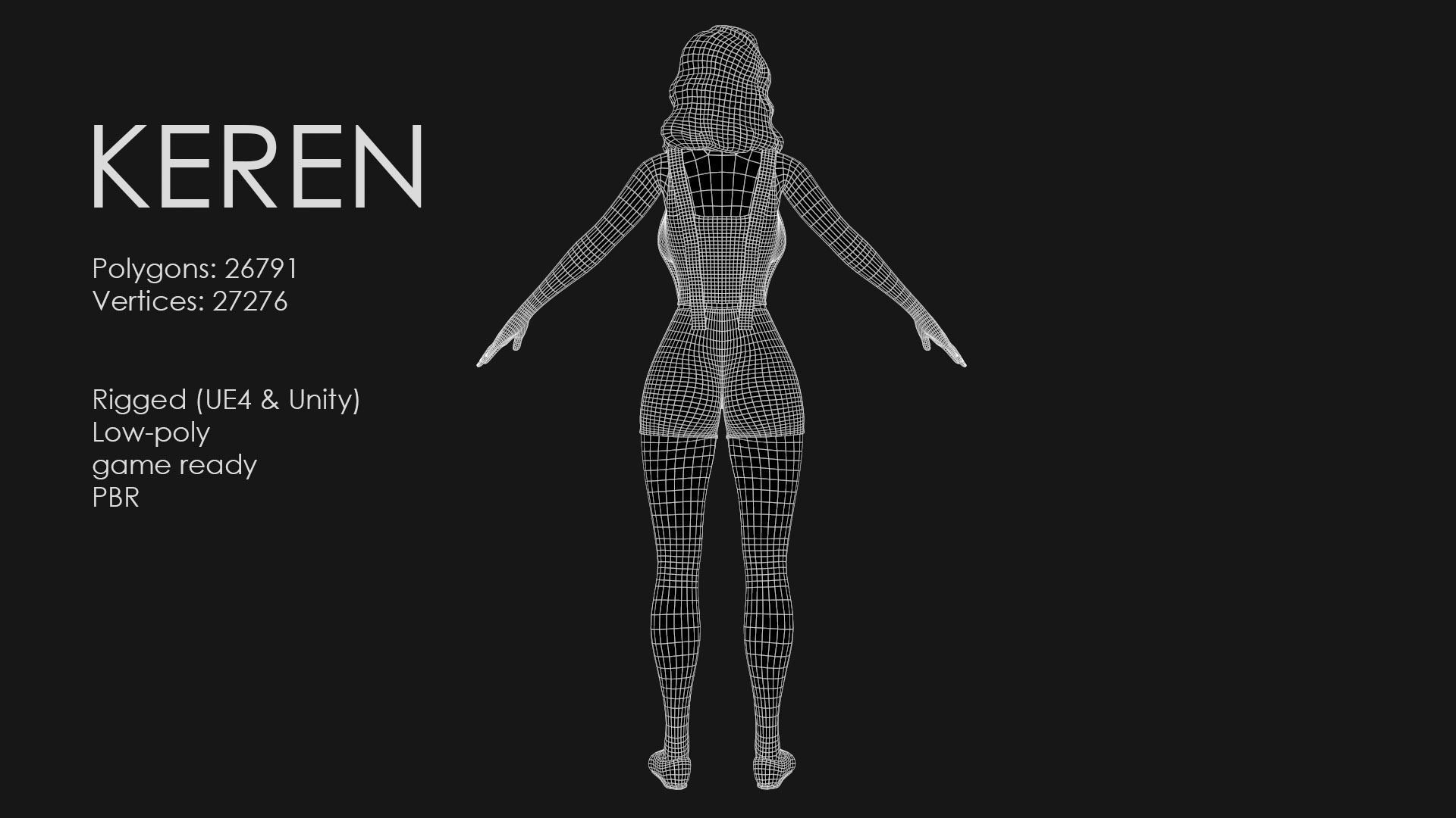 Keren Style X GIRL Low-poly 3D model_11