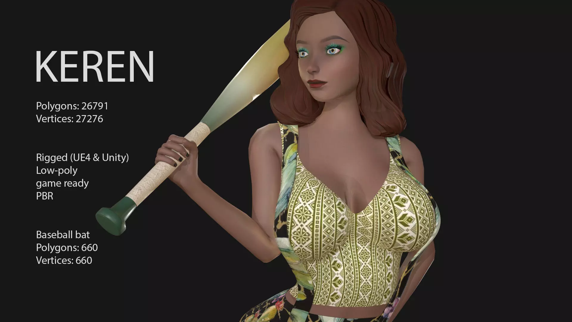 Keren Style X GIRL Low-poly 3D model_0