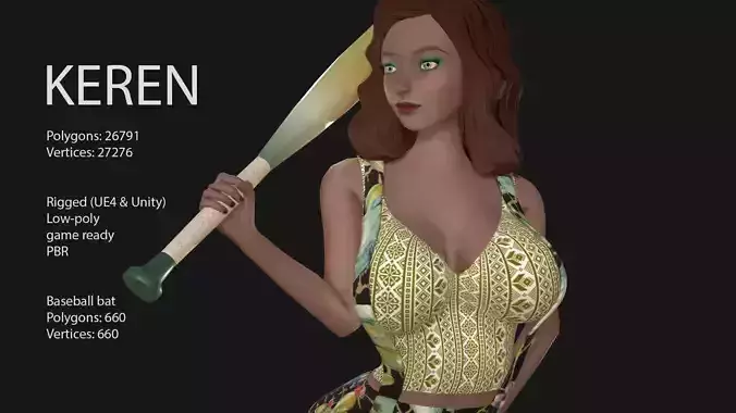 Keren Style X GIRL Low-poly 3D model