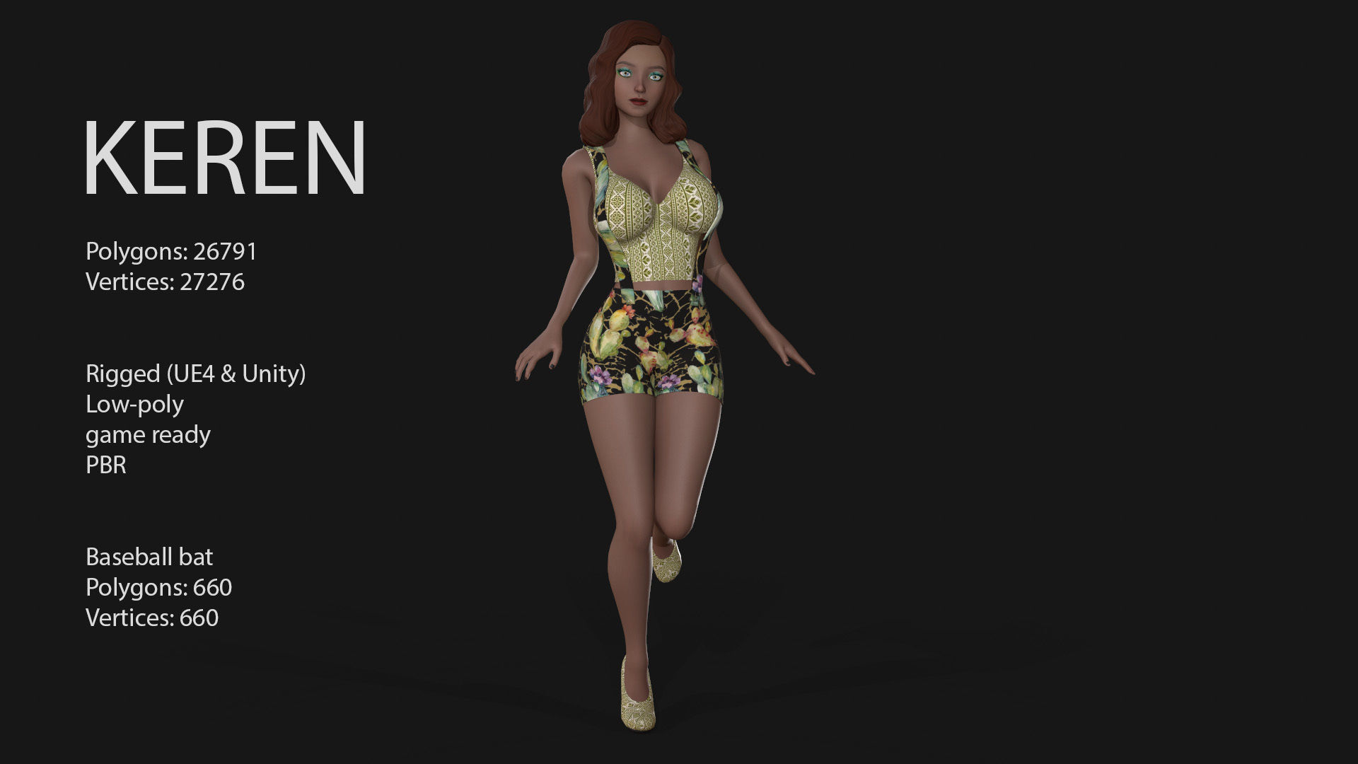 Keren Style X GIRL Low-poly 3D model_1