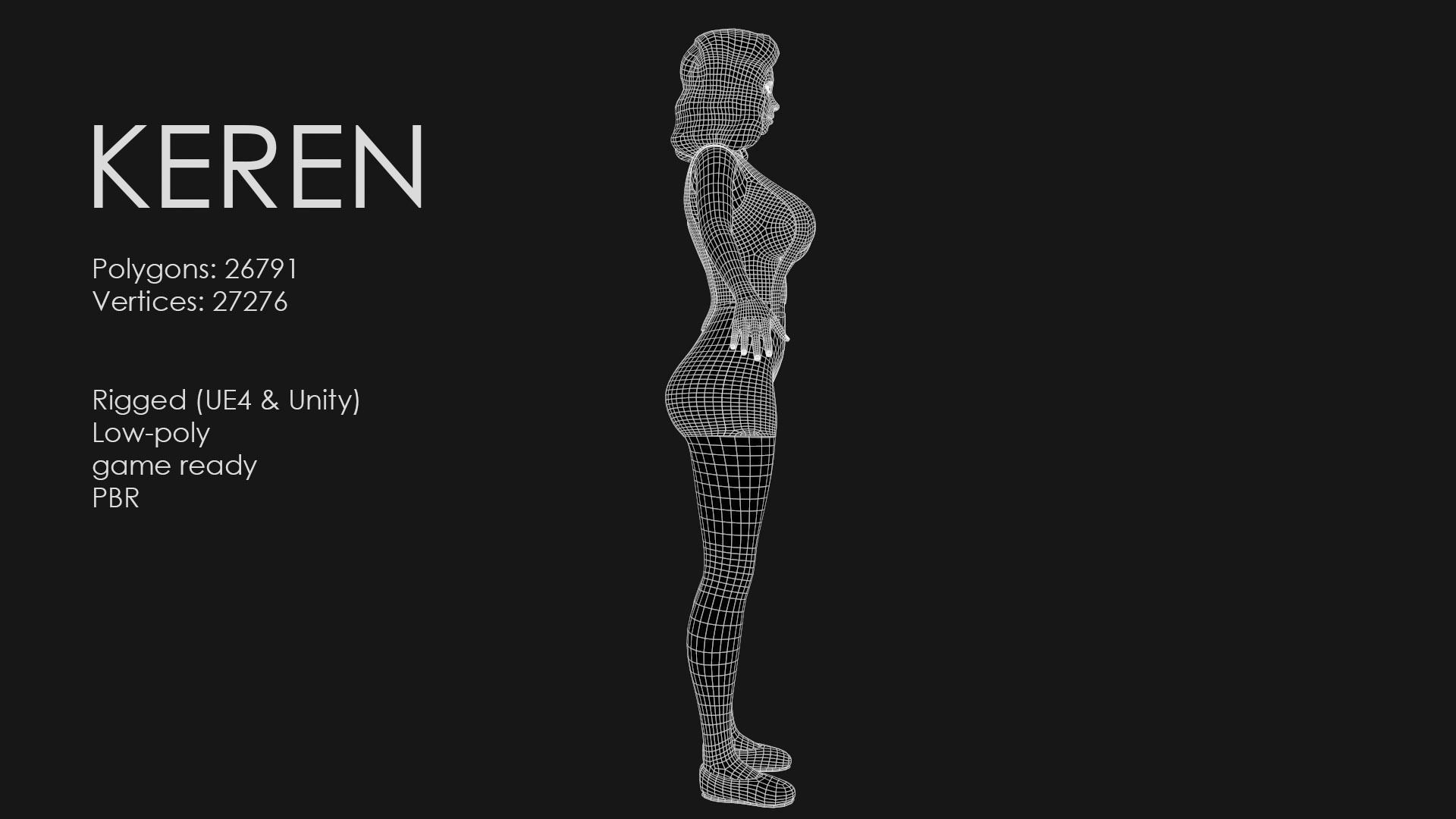 Keren Style X GIRL Low-poly 3D model_10