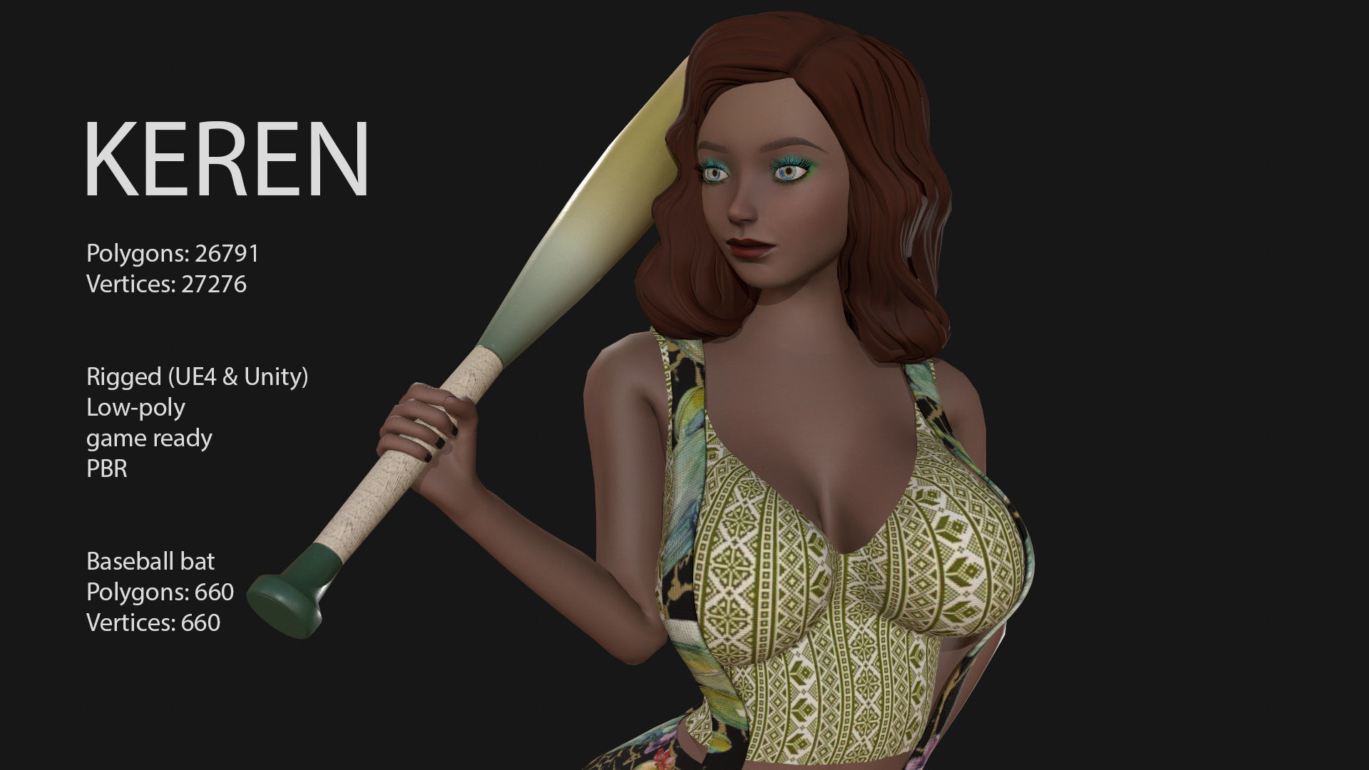 Keren Style X GIRL Low-poly 3D model_8