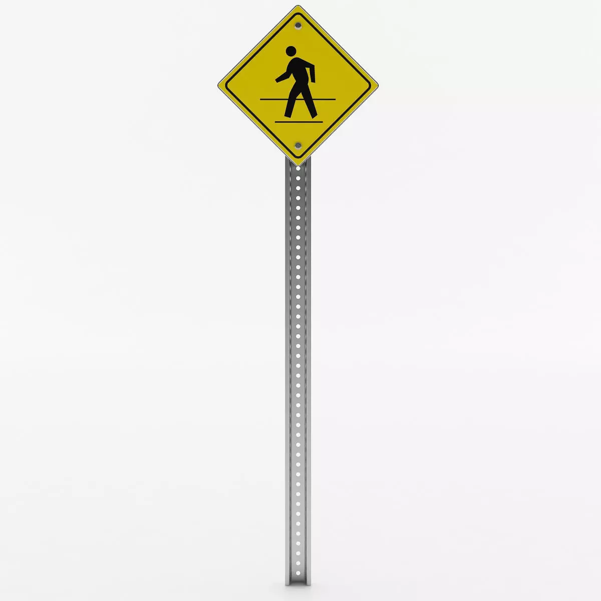 Right then Left Curve Sign 3D model_0