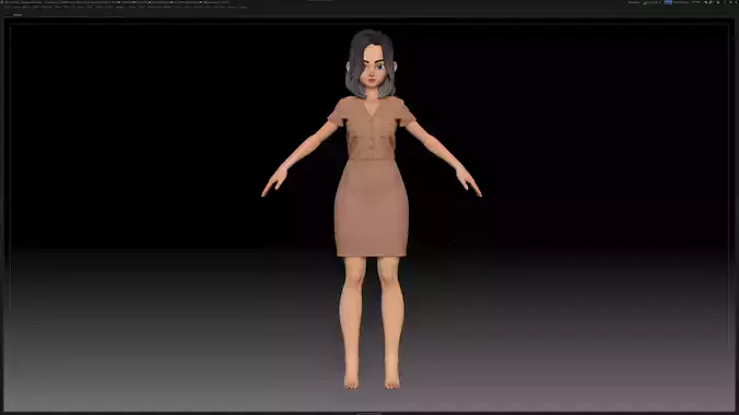 ZBrush Stylized Character Girl Base Mesh - Amy Girl Style 32