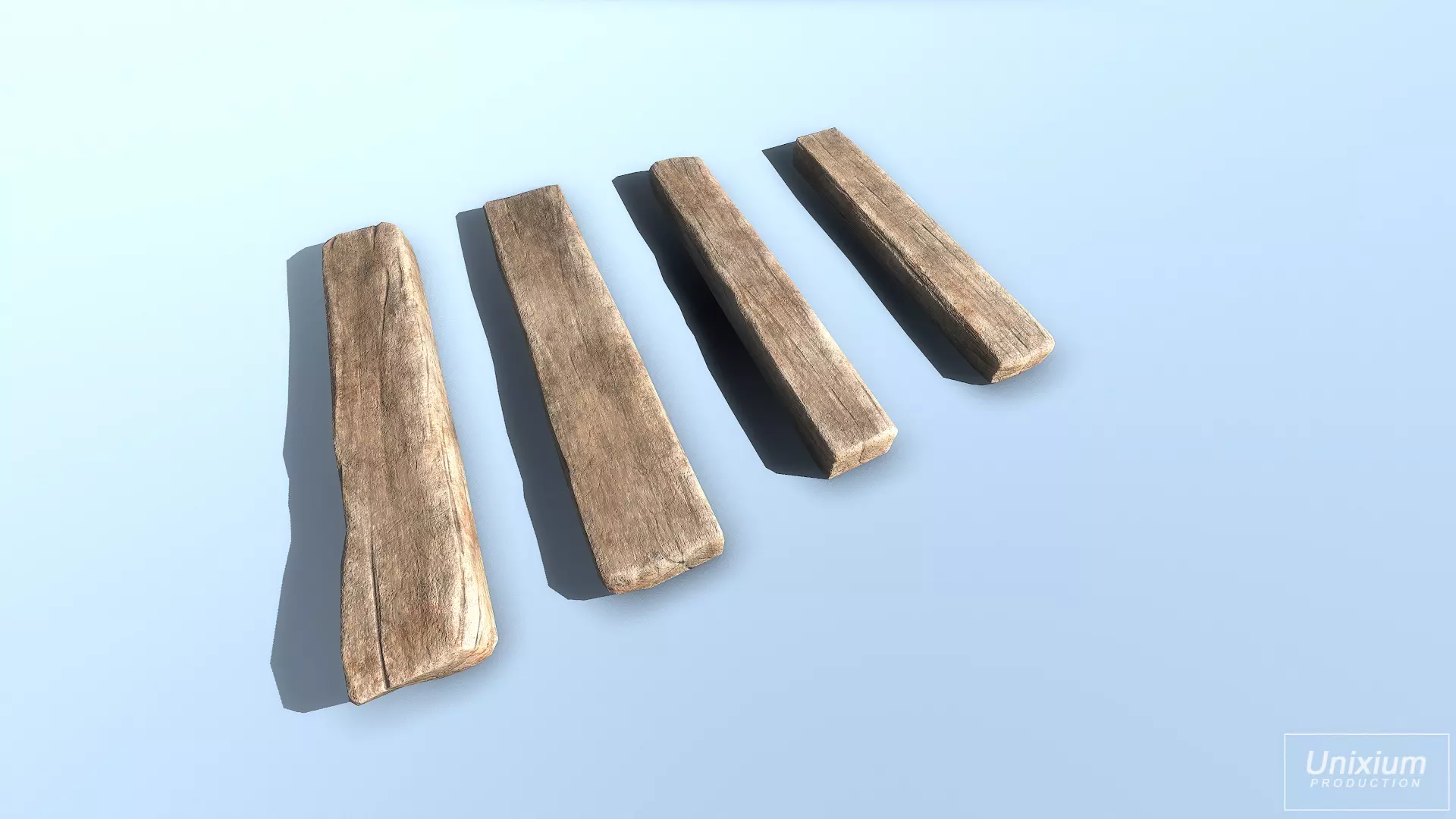 Log Wood Modular Low-poly 3D model