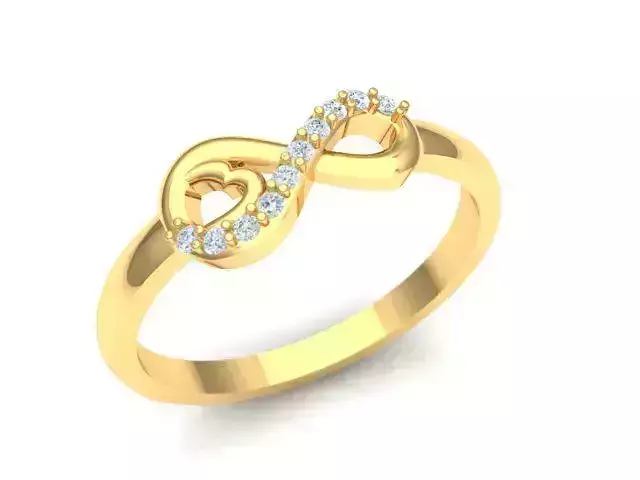 Rings gold infinity ring with diamonds
