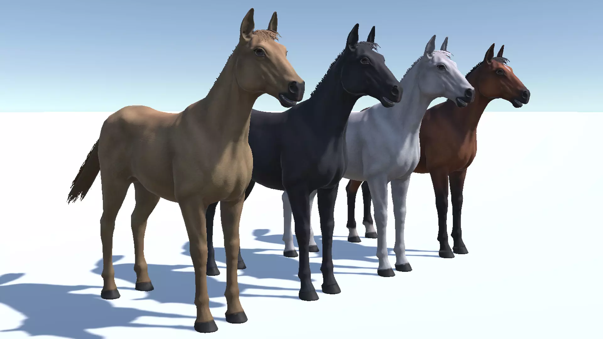 Horse realistic Low-poly 3D model_10