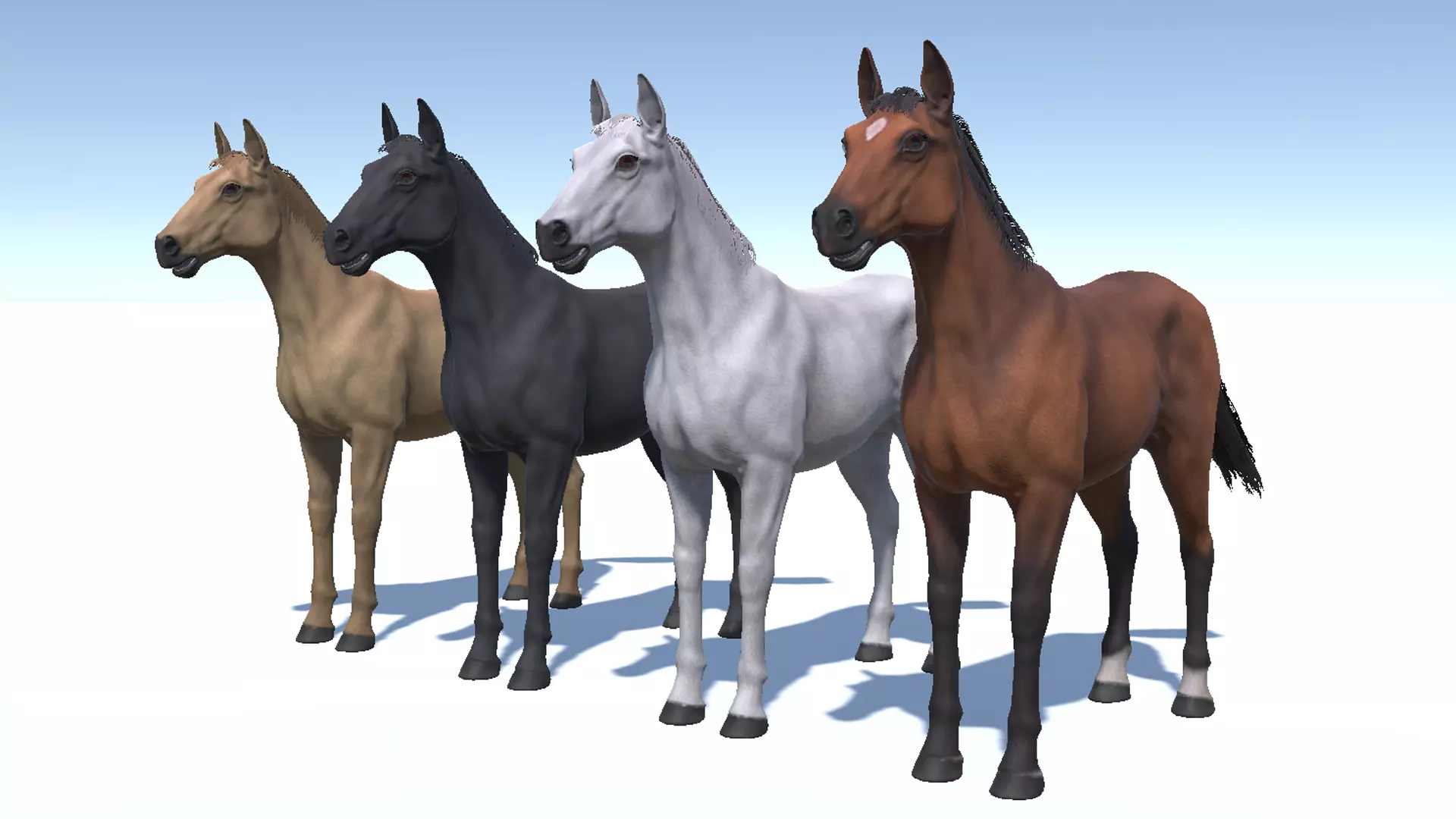 Horse realistic Low-poly 3D model_8
