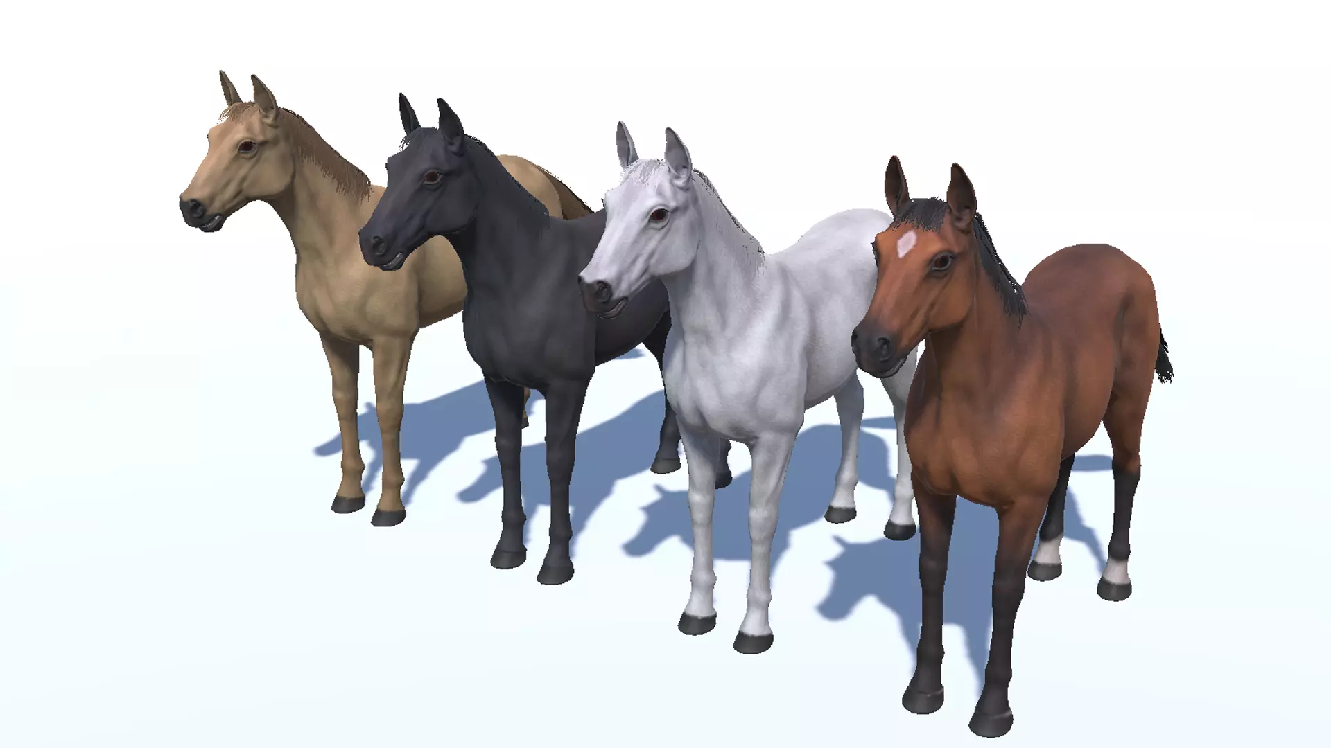Horse realistic Low-poly 3D model_11