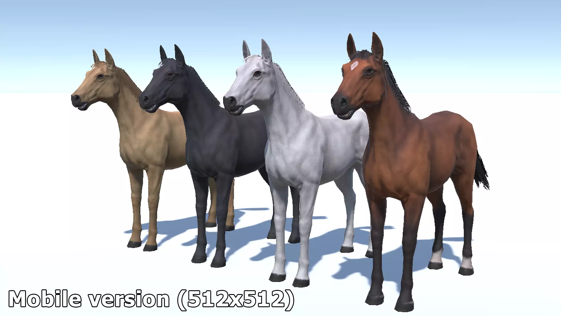 Horse realistic Low-poly 3D model_15