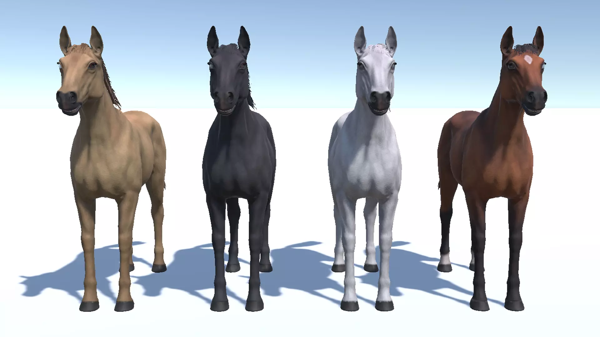 Horse realistic Low-poly 3D model_9