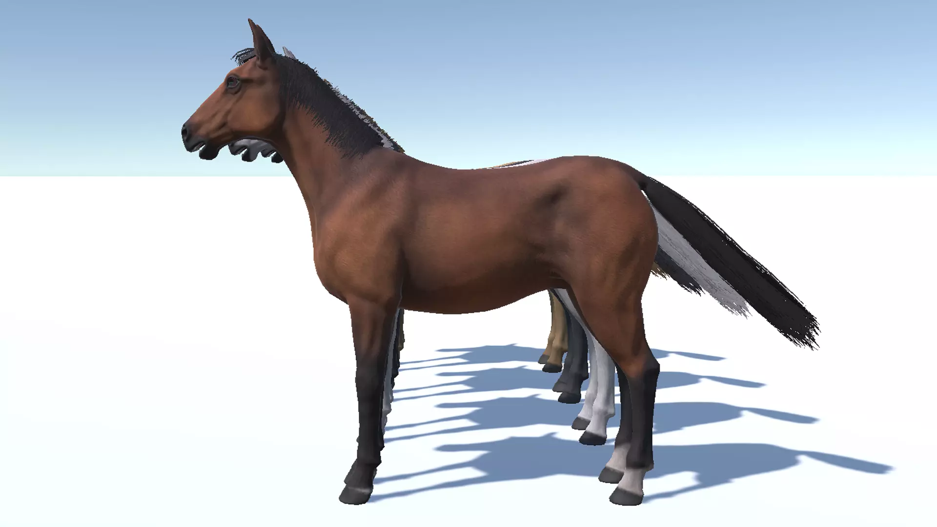 Horse realistic Low-poly 3D model_13