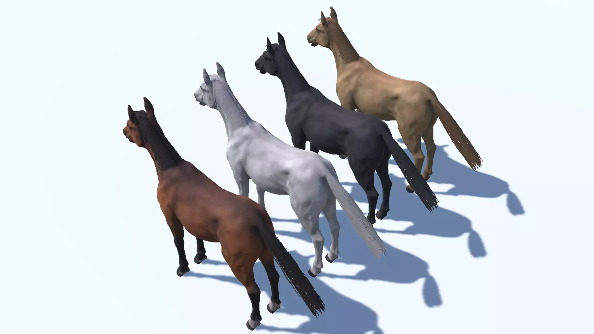 Horse realistic Low-poly 3D model_14