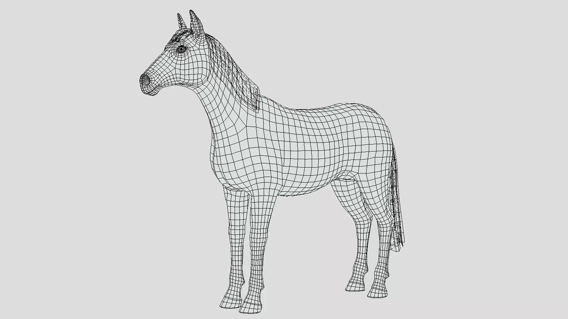 Horse realistic Low-poly 3D model_7