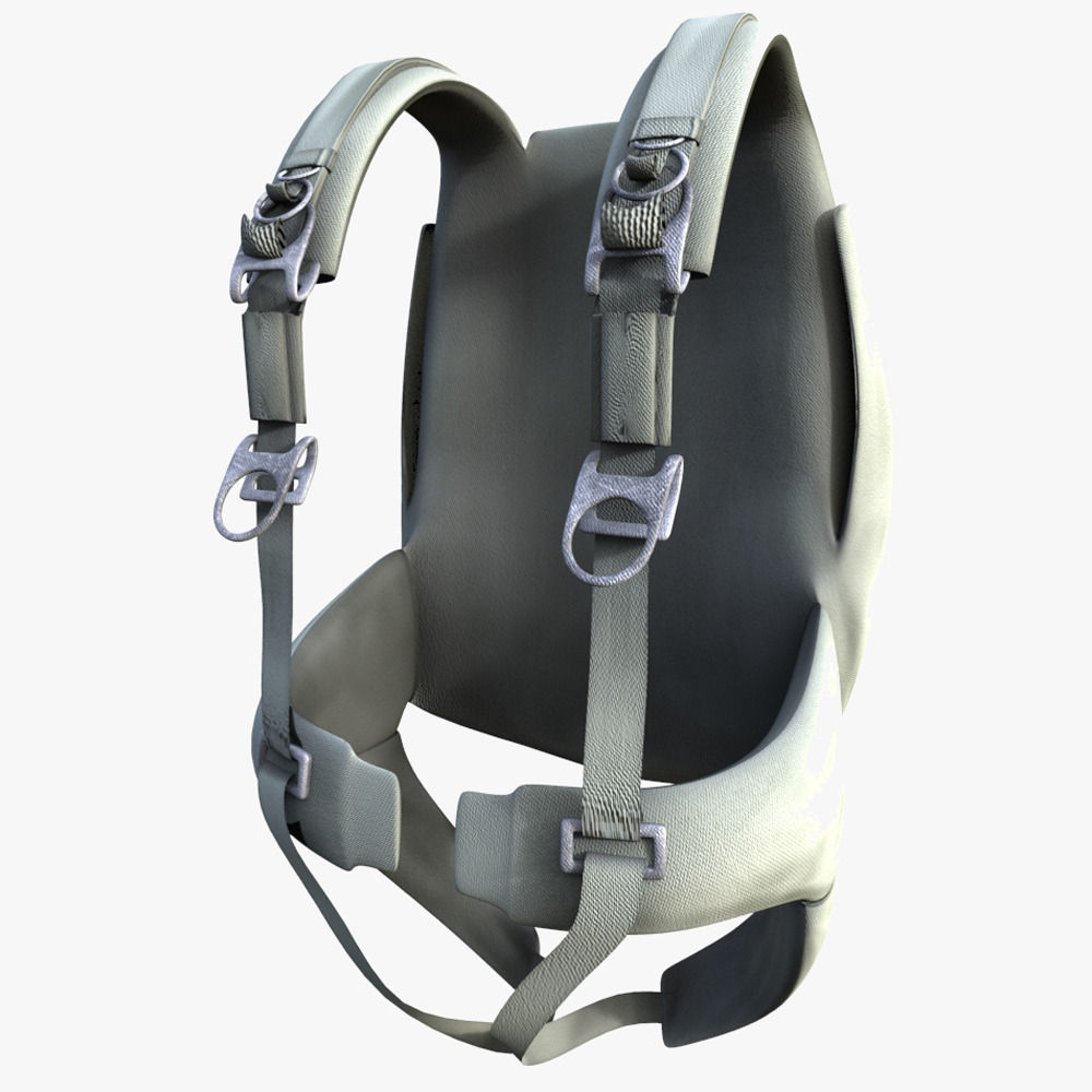 Parachute Backpack with Straps Low-poly 3D model_8