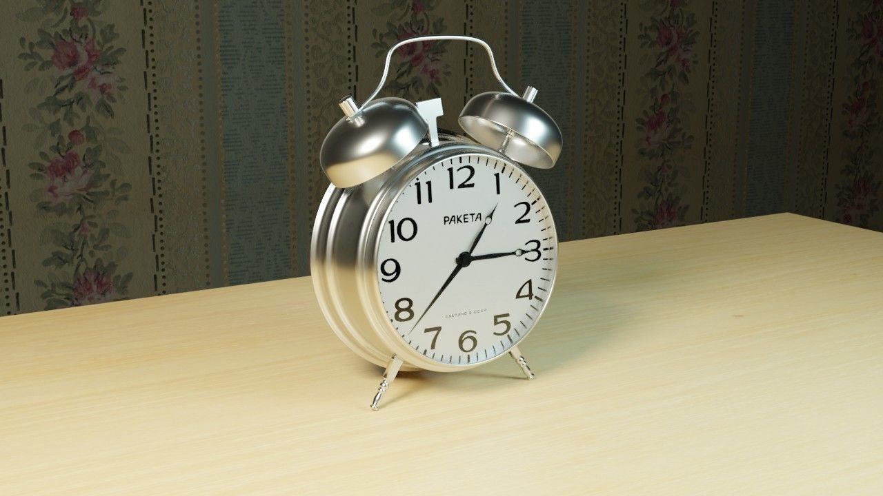 Soviet Alarm clock Raketa 3D model_1