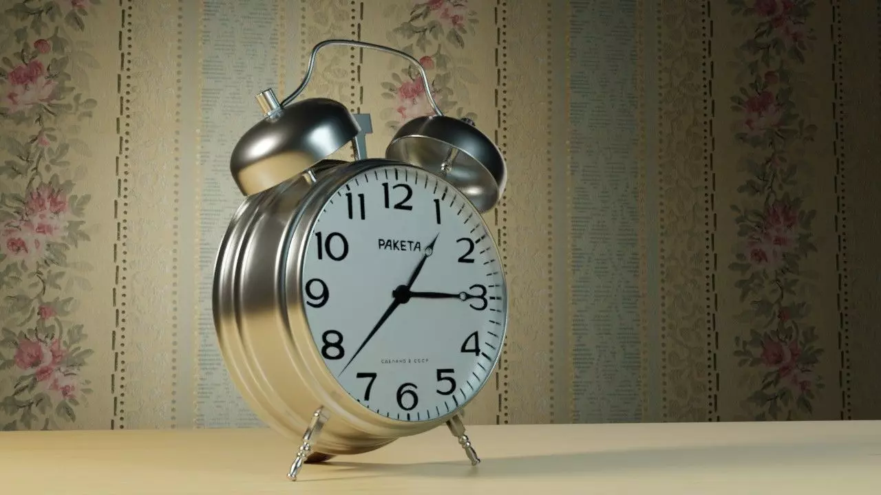 Soviet Alarm clock Raketa 3D model_0