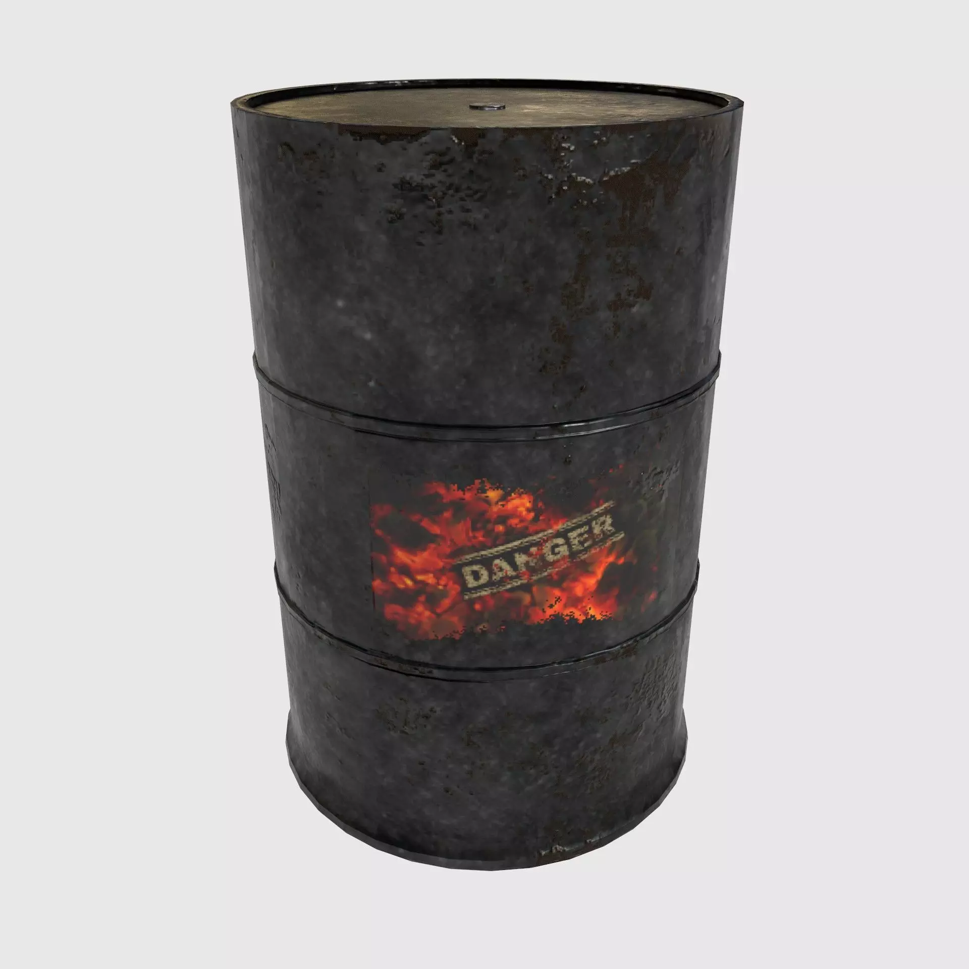 Fuel Barrel PBR Model Low-poly 3D model_0