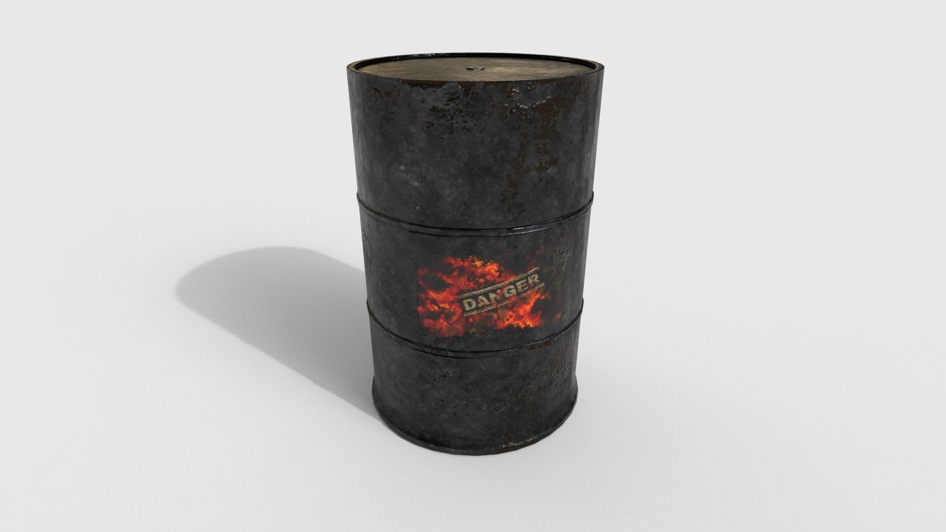 Fuel Barrel PBR Model Low-poly 3D model_2