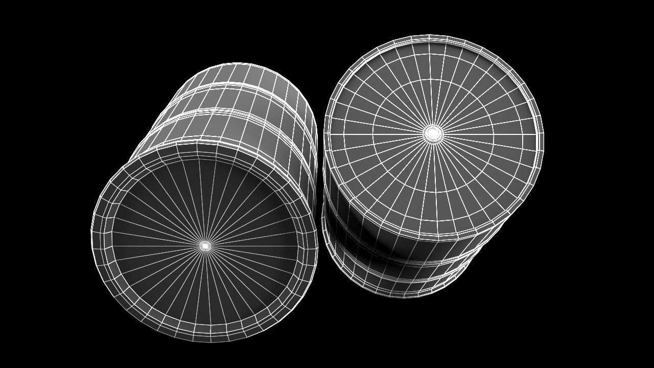 Fuel Barrel PBR Model Low-poly 3D model_11