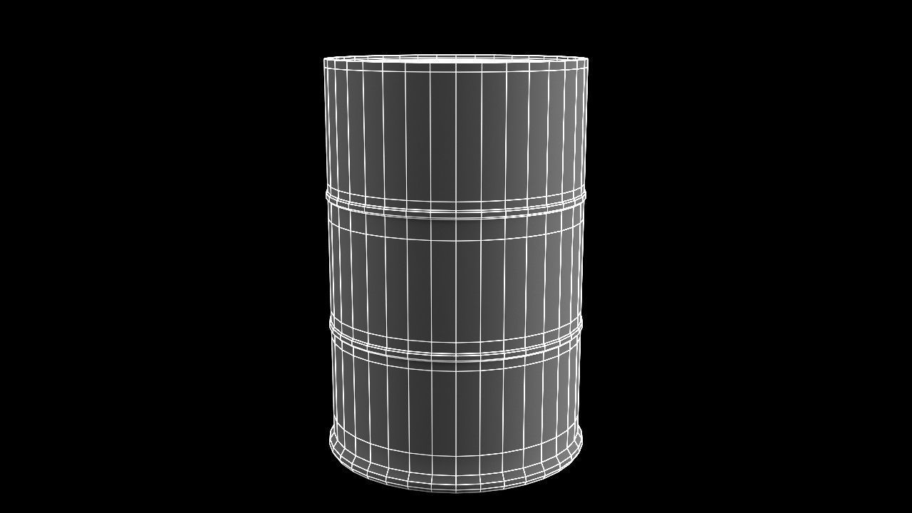 Fuel Barrel PBR Model Low-poly 3D model_10