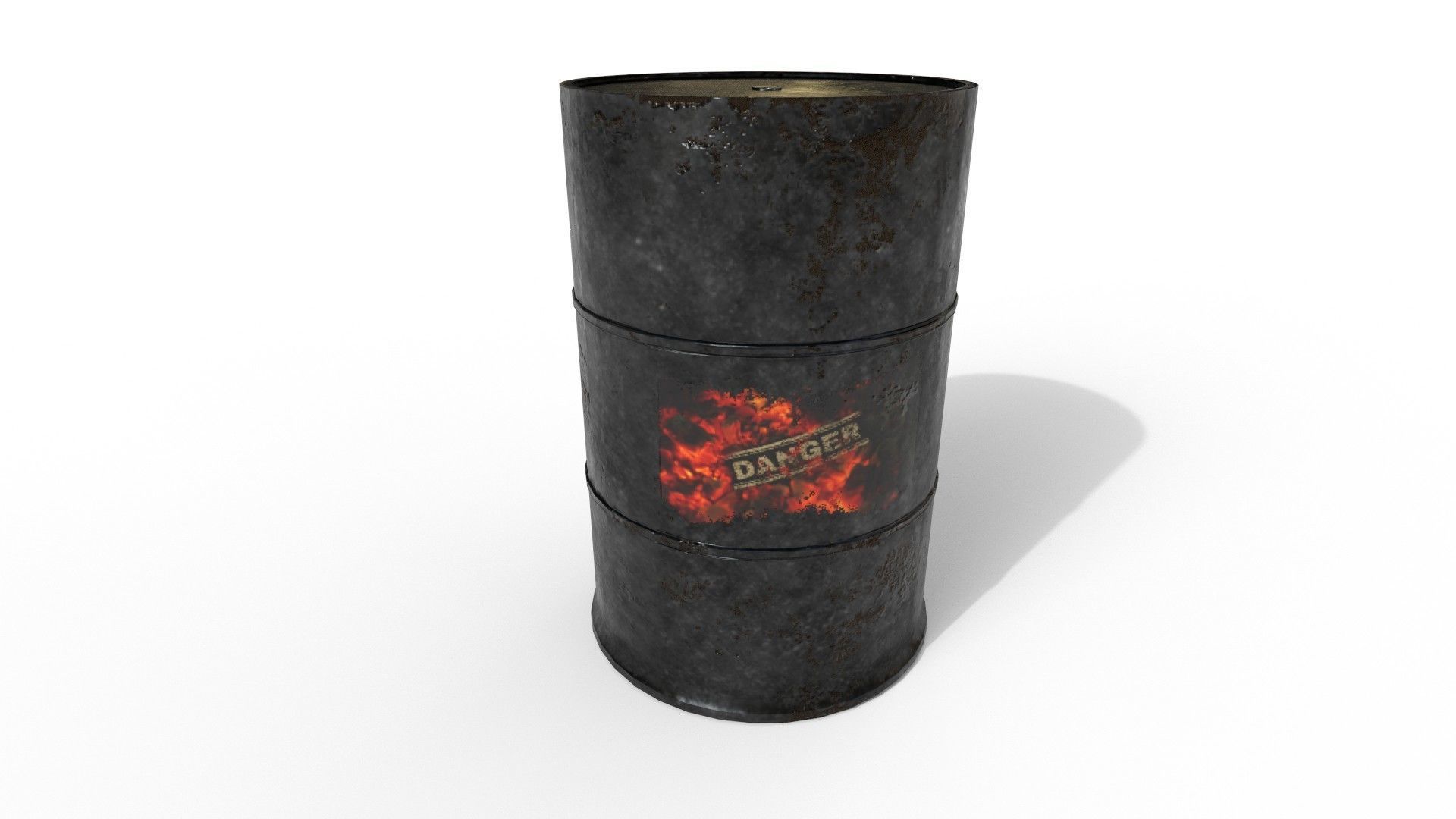 Fuel Barrel PBR Model Low-poly 3D model_5