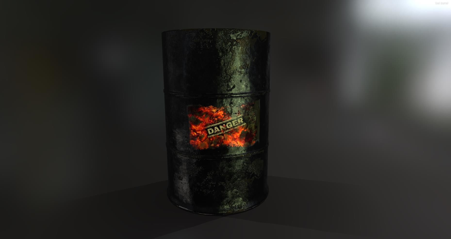 Fuel Barrel PBR Model Low-poly 3D model_3