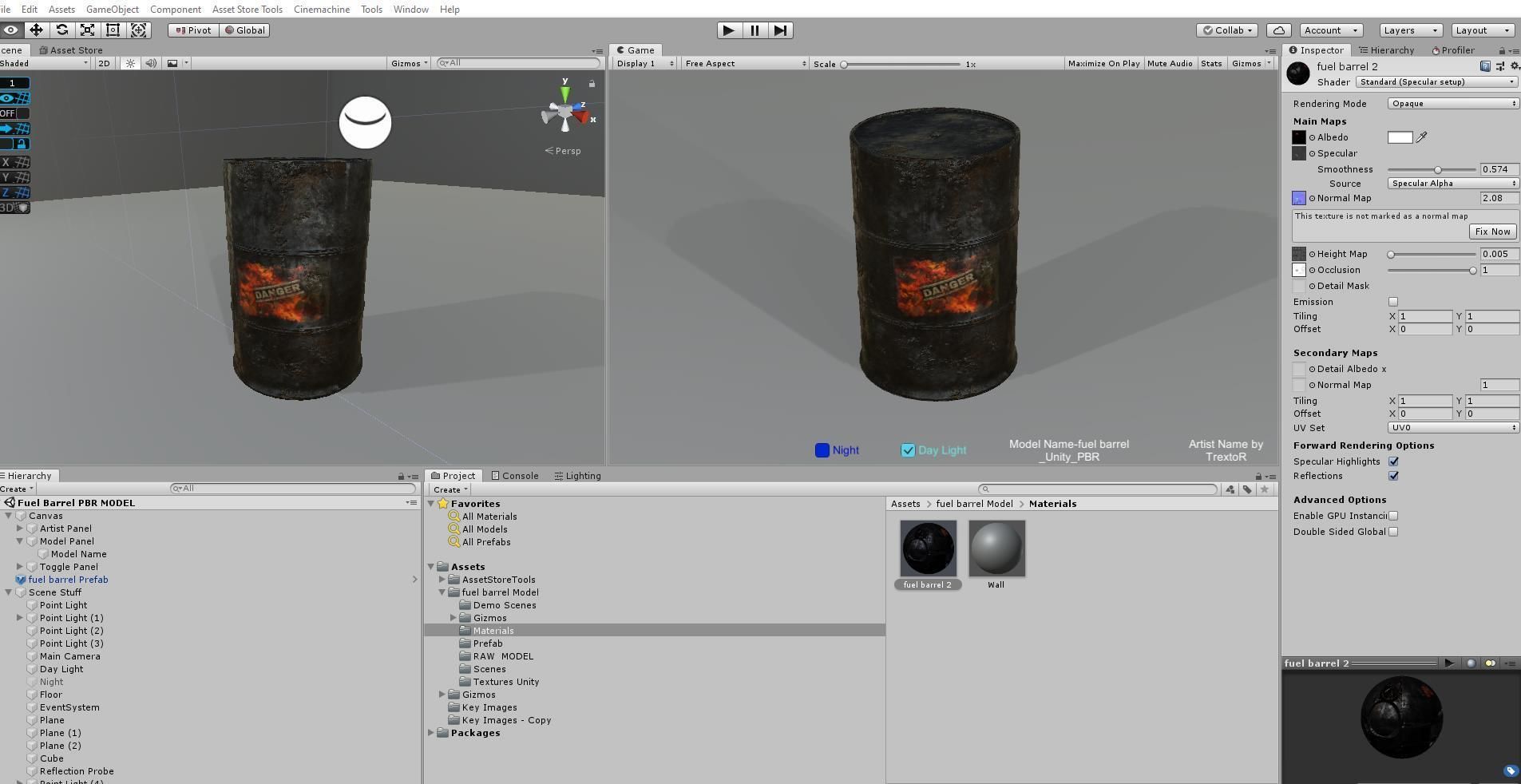 Fuel Barrel PBR Model Low-poly 3D model_4