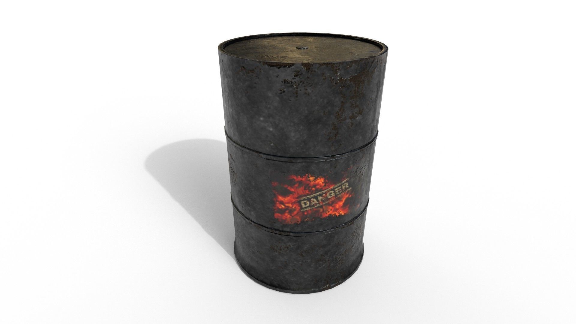 Fuel Barrel PBR Model Low-poly 3D model_9