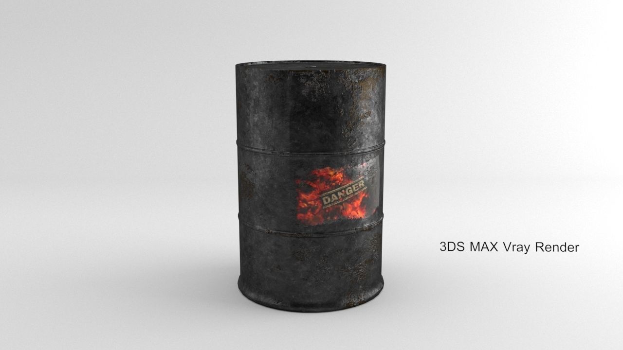 Fuel Barrel PBR Model Low-poly 3D model_6
