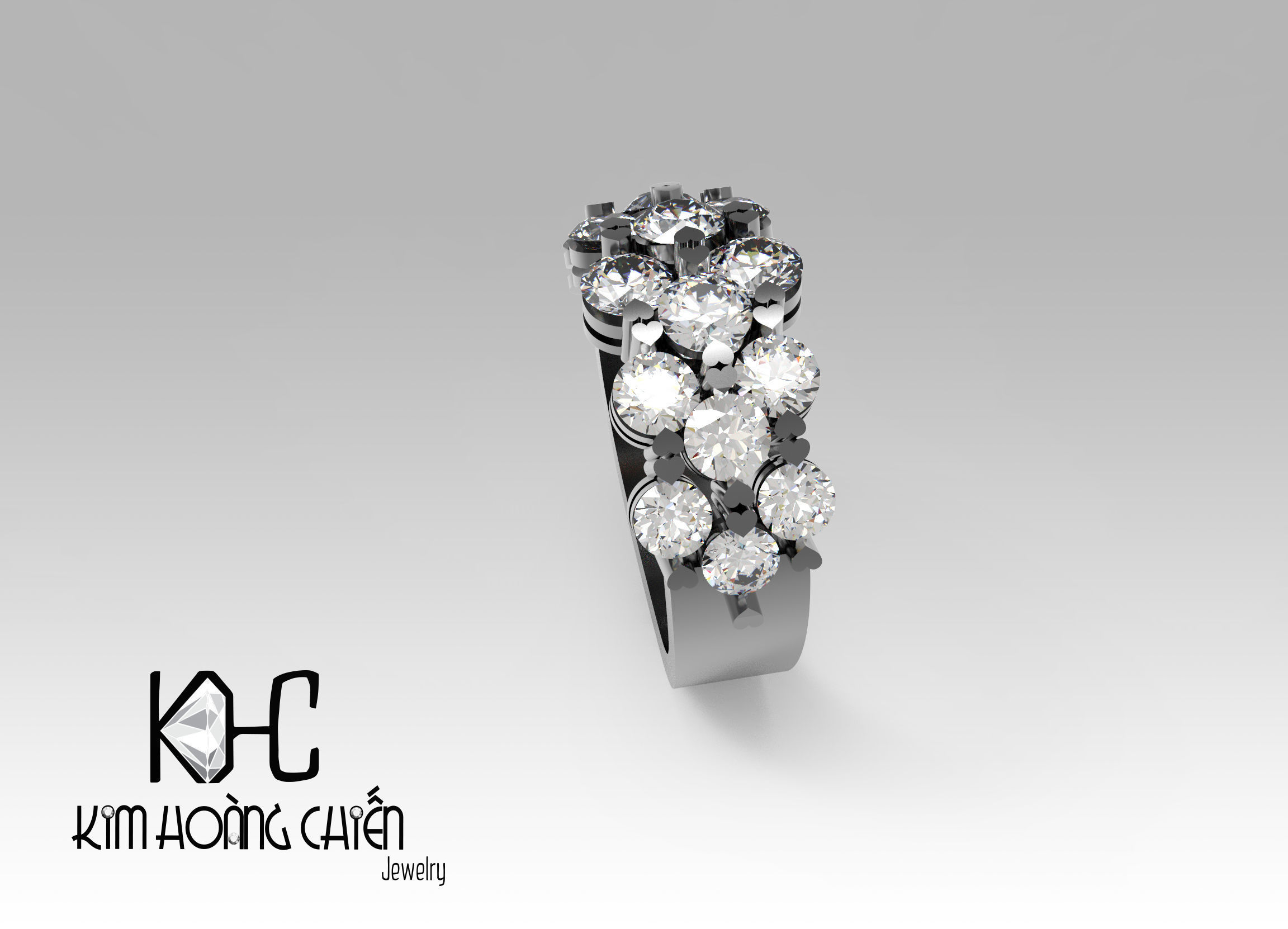  Rings-0147-3dm with diamond -1  Files 3D print model 3D print model_4