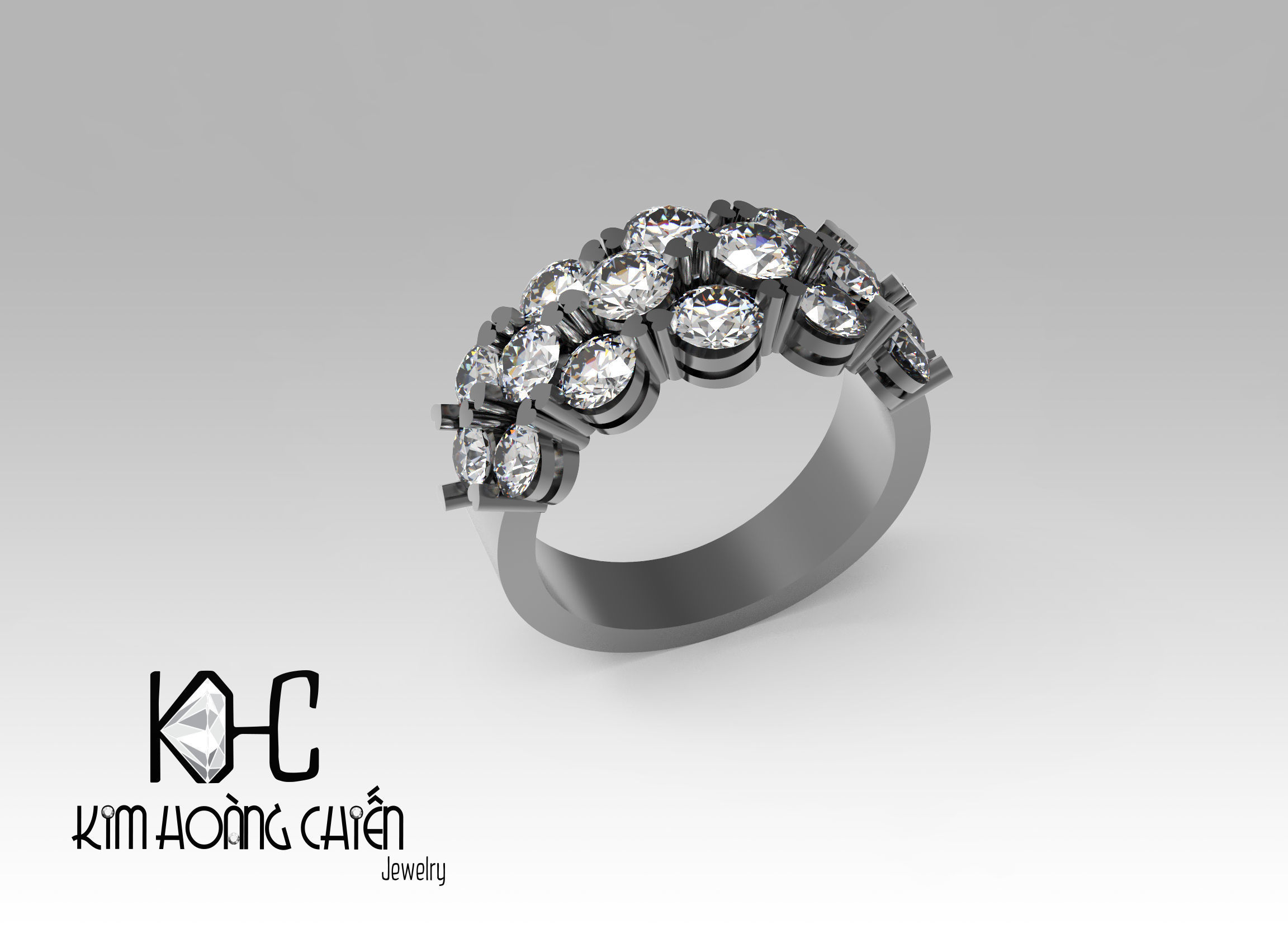  Rings-0147-3dm with diamond -1  Files 3D print model 3D print model_6