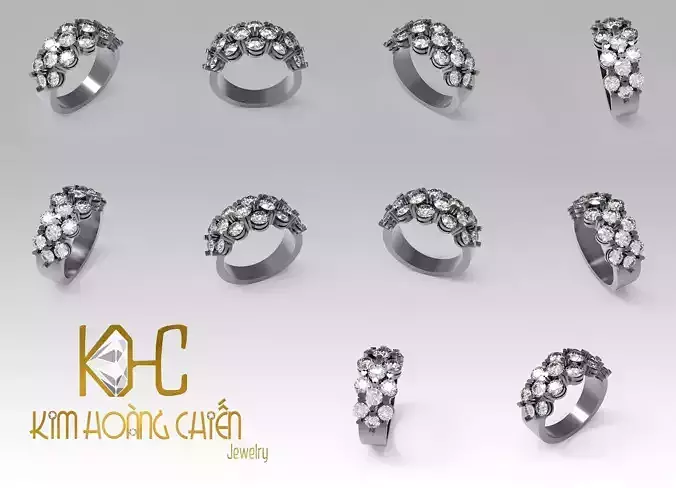  Rings-0147-3dm with diamond -1  Files 3D print model 3D print model