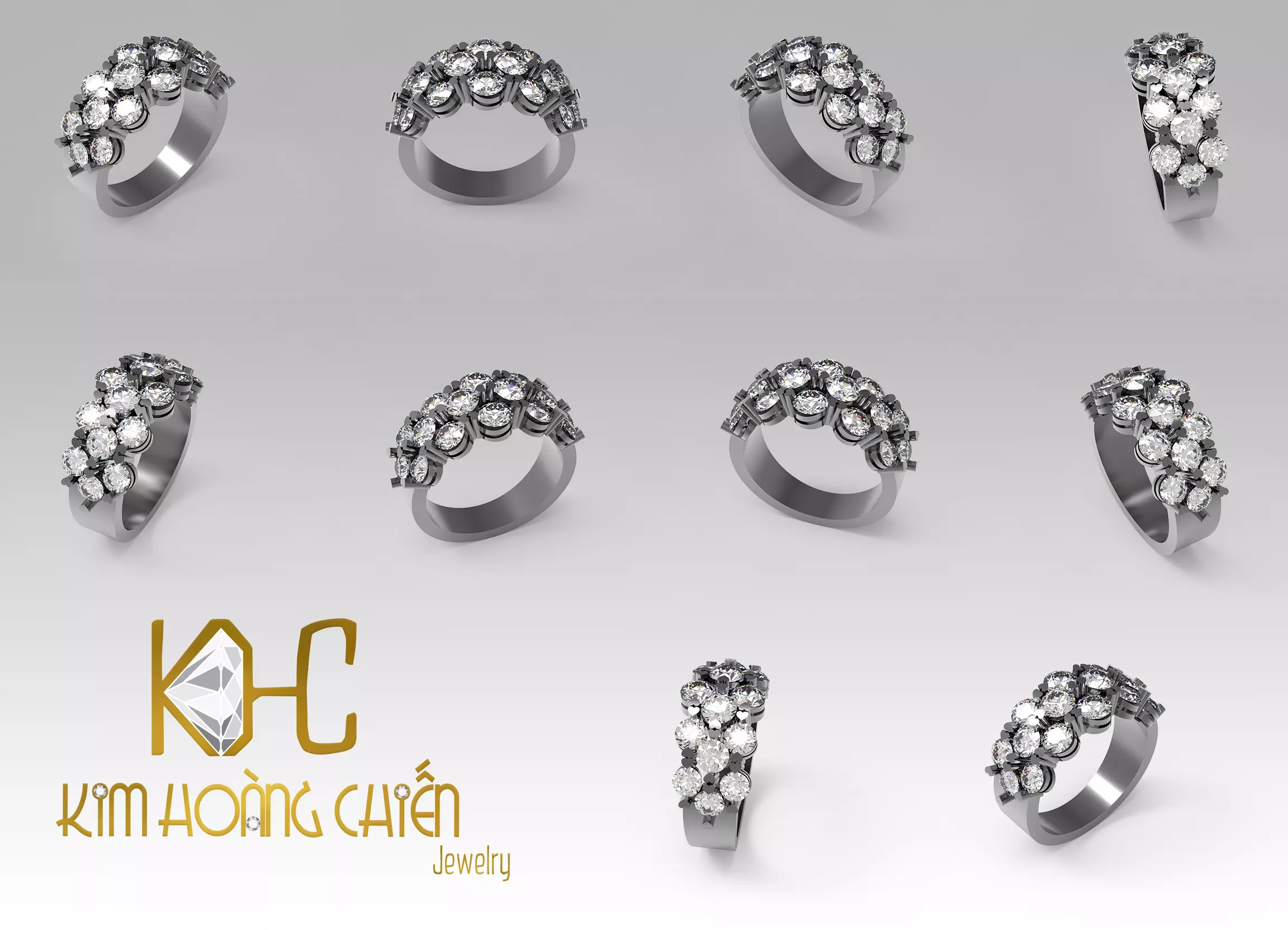  Rings-0147-3dm with diamond -1  Files 3D print model 3D print model_0