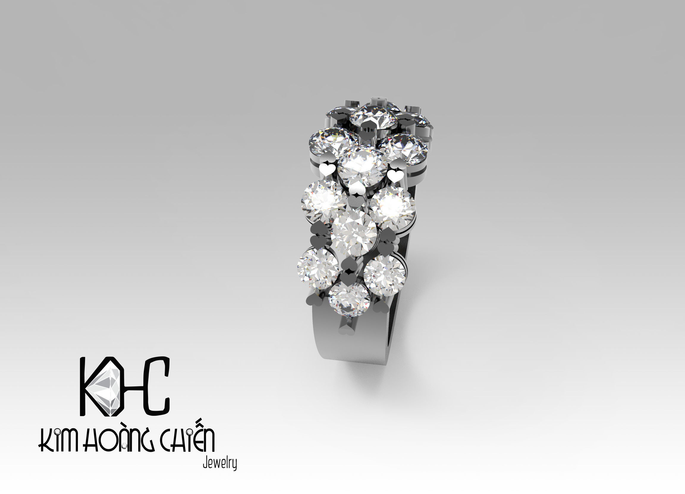  Rings-0147-3dm with diamond -1  Files 3D print model 3D print model_9