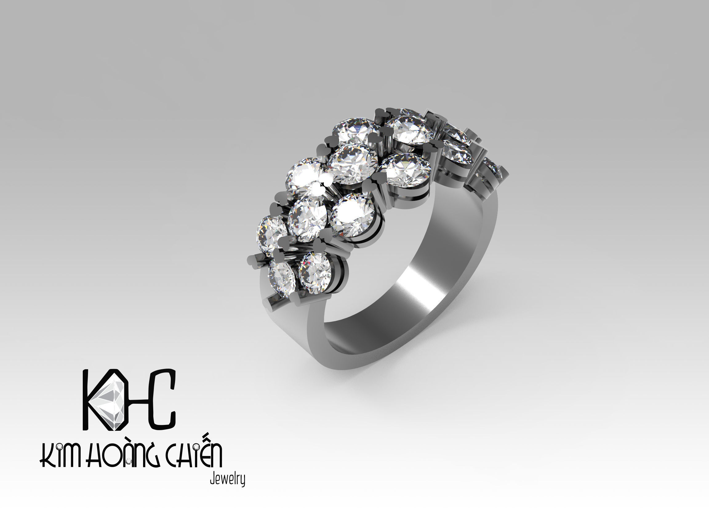  Rings-0147-3dm with diamond -1  Files 3D print model 3D print model_1