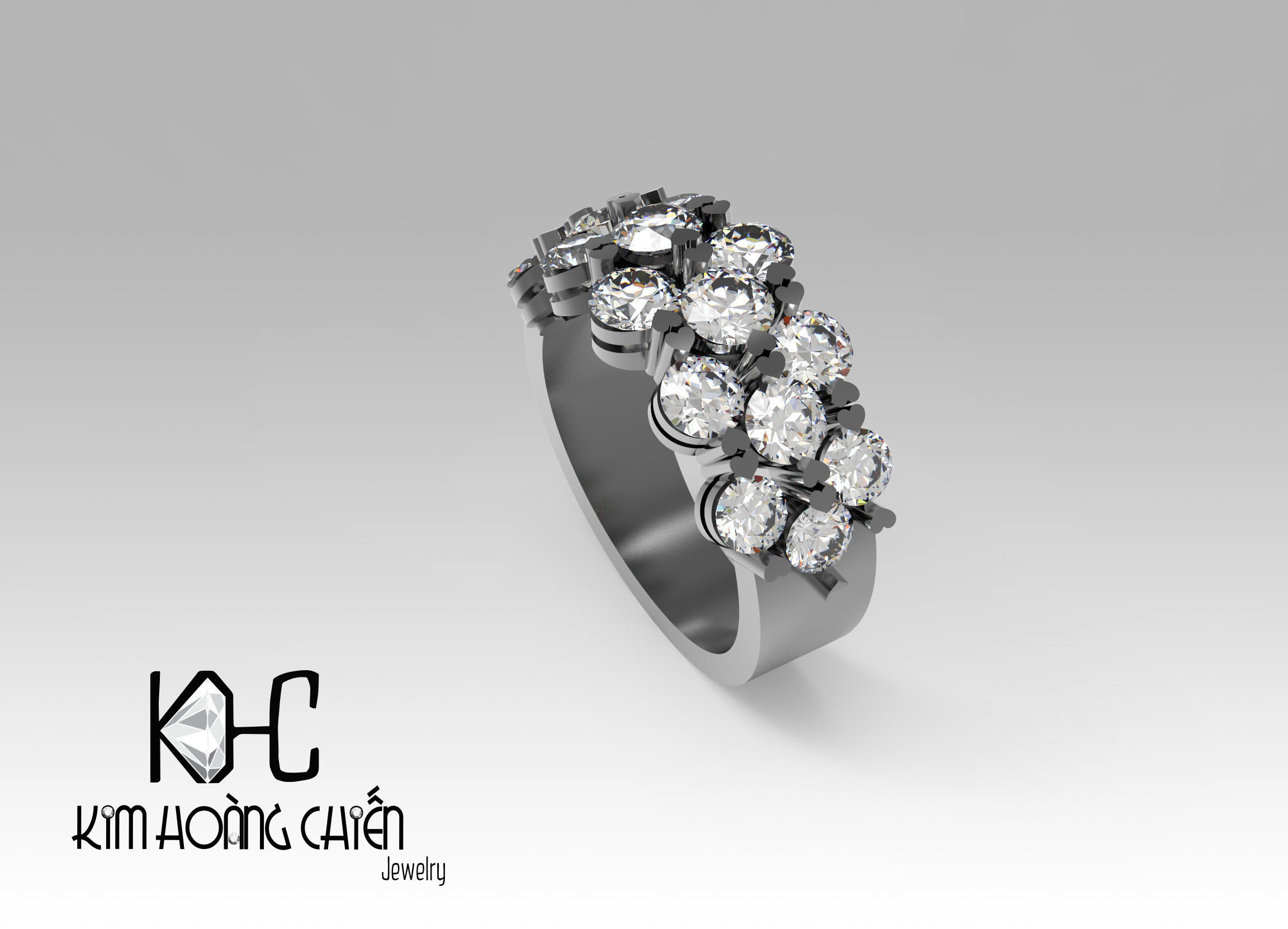  Rings-0147-3dm with diamond -1  Files 3D print model 3D print model_8