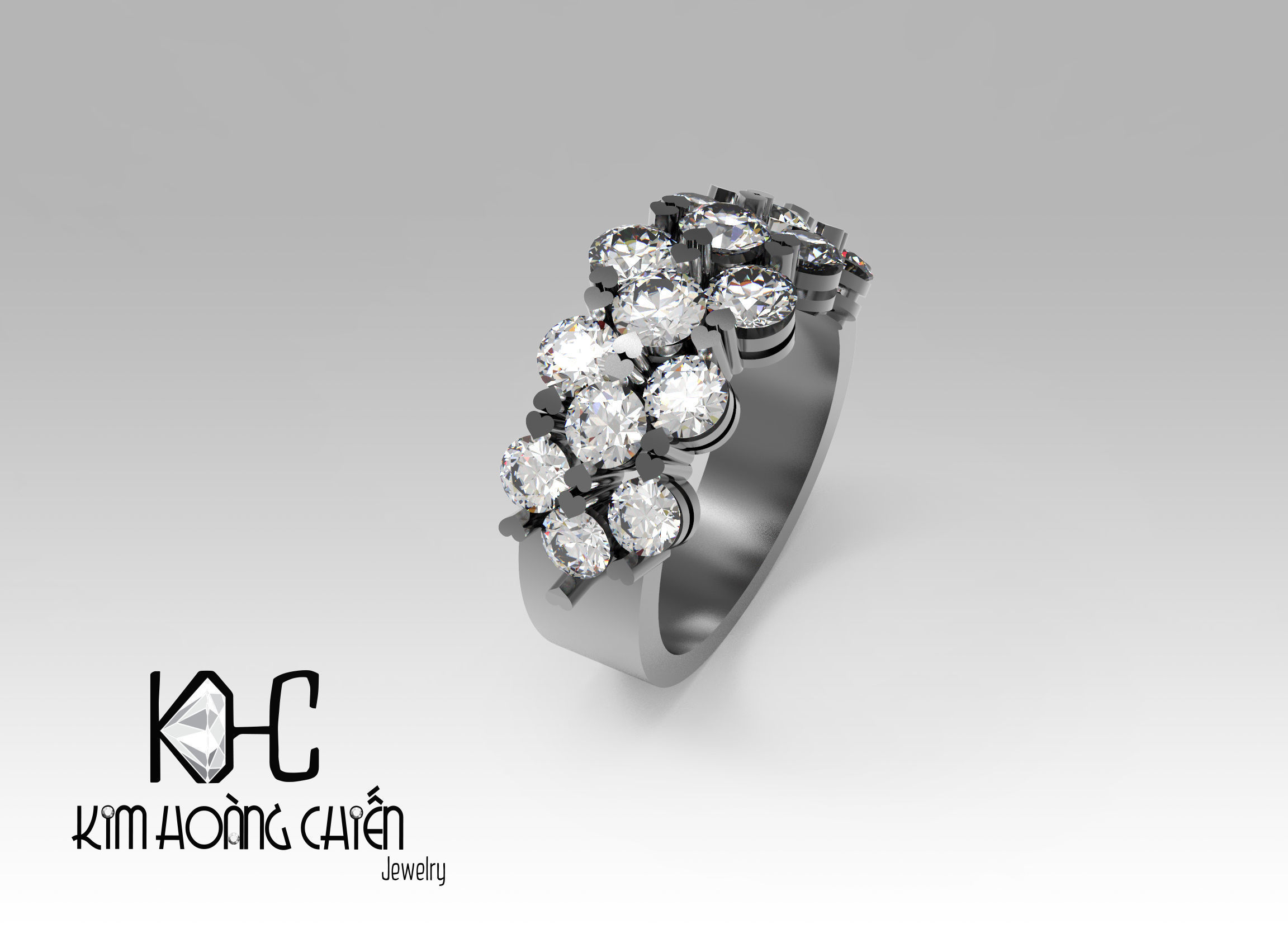  Rings-0147-3dm with diamond -1  Files 3D print model 3D print model_5
