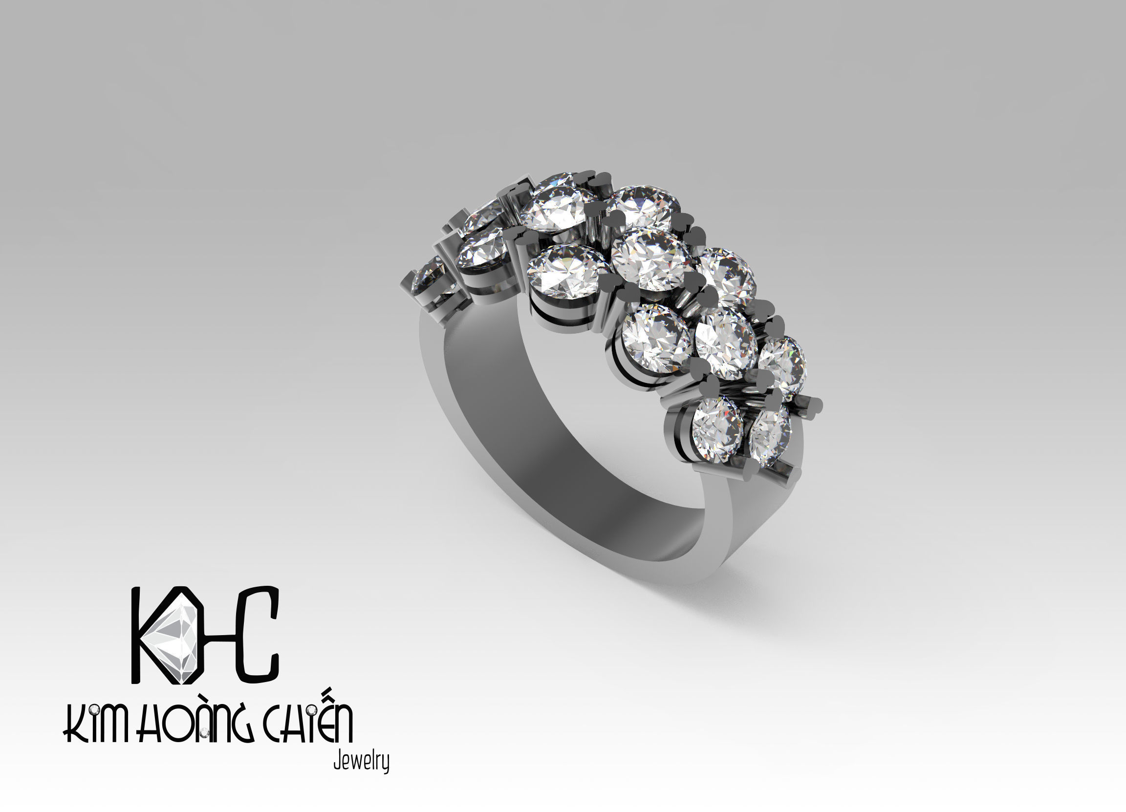  Rings-0147-3dm with diamond -1  Files 3D print model 3D print model_3