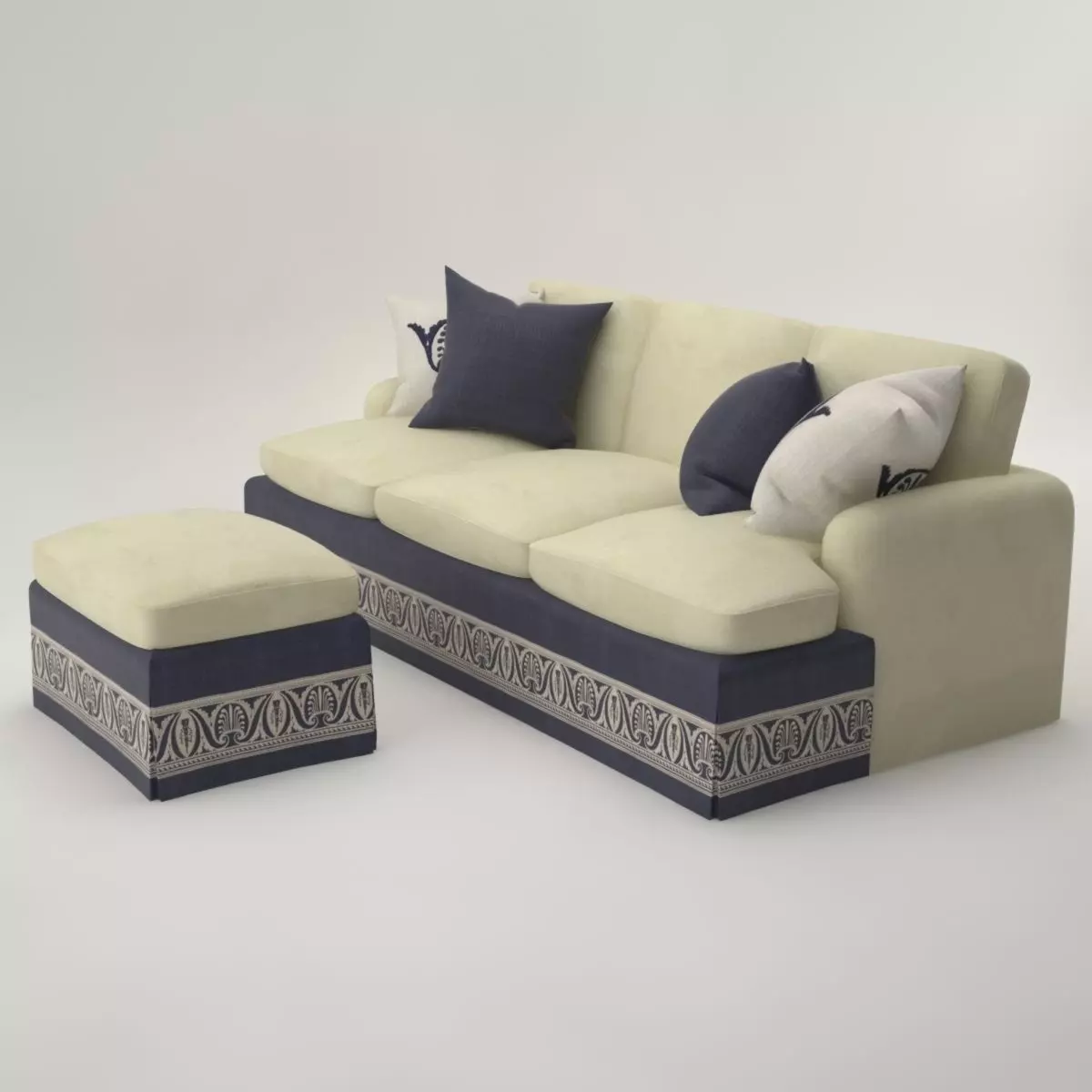 Pro - Sofa and Ottoman Rudin 2496 3D model_0