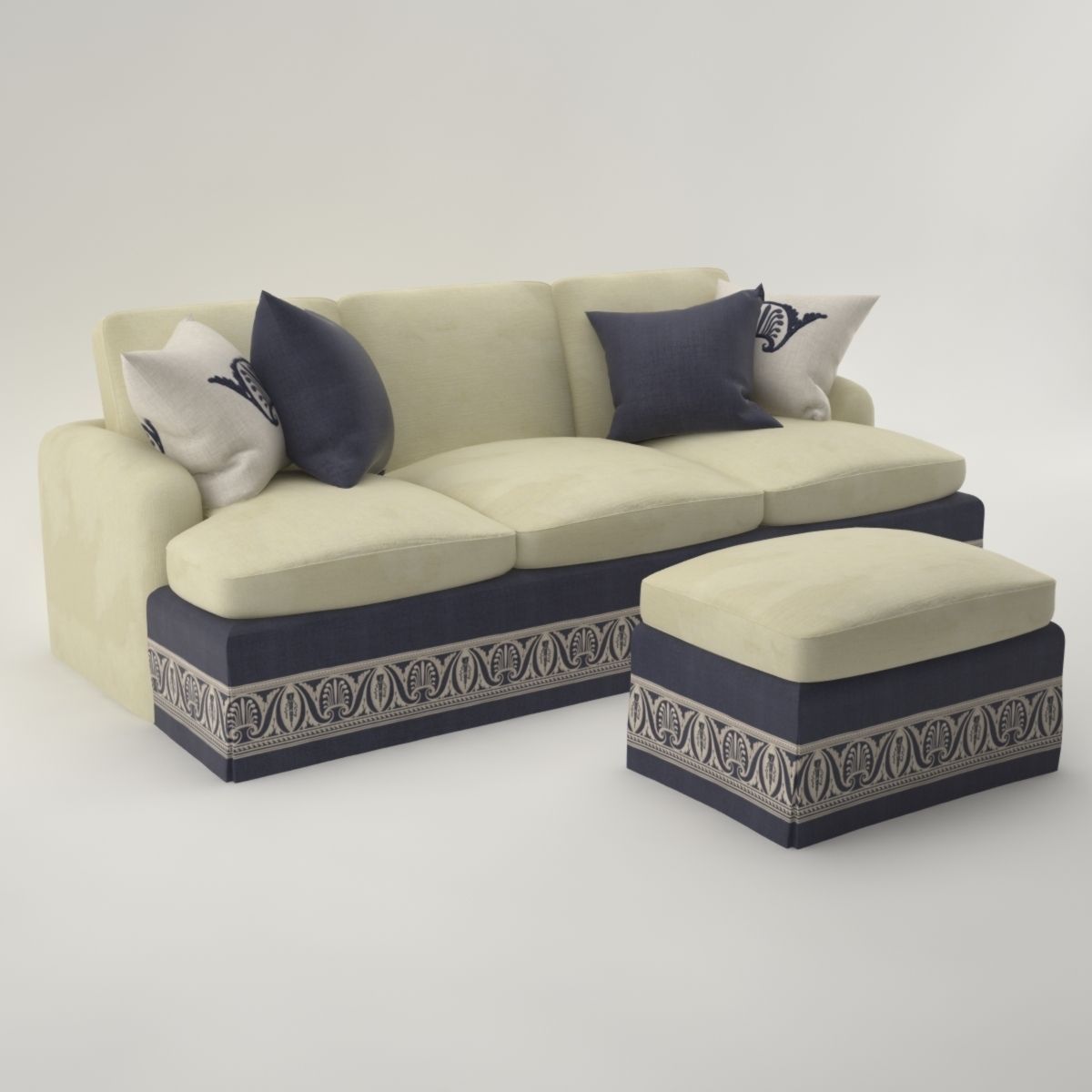 Pro - Sofa and Ottoman Rudin 2496 3D model_4