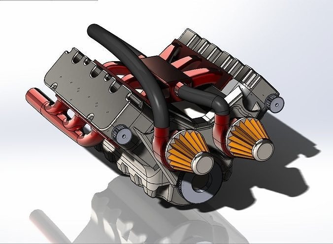 car engine 6 pistons  3D model
